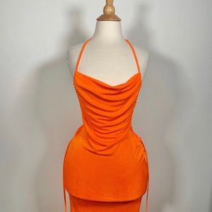 Backless Orange Dress